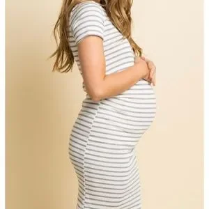 Pinkblush | Dresses | Pinkblush Petite Ivory Striped Fitted Short Sleeve Maternity  Dress | Poshmark